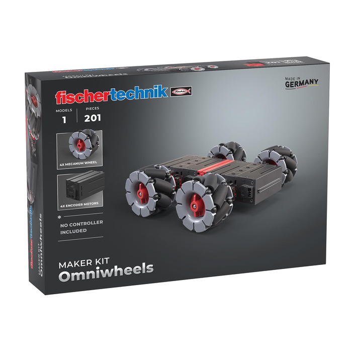 Набір Omniwheels fischertechnik Maker Kit 571901 конструктор робота, технічний експериментальний набір для ентузіастів, від 14 років, сірий
