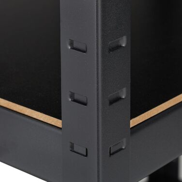 Міцний стелаж Relaxdays, ВxШxГ 90x60x40 см, 3 полиці, сталь, чорний Стелаж для зберігання в підвалі, гаражі, вантажопідйомність 750 кг, вставний монтаж