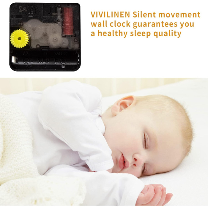 Настінний годинник VIVILINEN без цокання кований настінний годинник МДФ сучасний кварцовий годинник на батарейках безшумний для ві