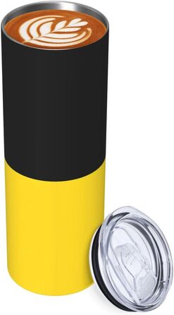 Кухоль з прямою трубочкою, дизайн прапор Баден-Вюртемберга, друкований, дорожній кухоль, підходить для кемпінгу, офісу та дому, 590 мл