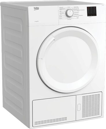 Конденсаторний осушувач Beko DC 7130 N b100 на 7 кг, з електронним вимірювання вологості, автоматичним захист від зминання, ніжним барабаном AquaWave, 15 програм