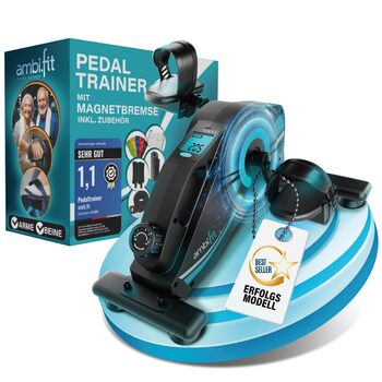 Велоергометр-набір з педальними гальмами магнітне гальмо та 16 рівнів опору Тренажер для ніг та рук з монітором тренувань Домашній велотренажер для фітнесу Тренажер для людей похилого віку - AMBIFIT