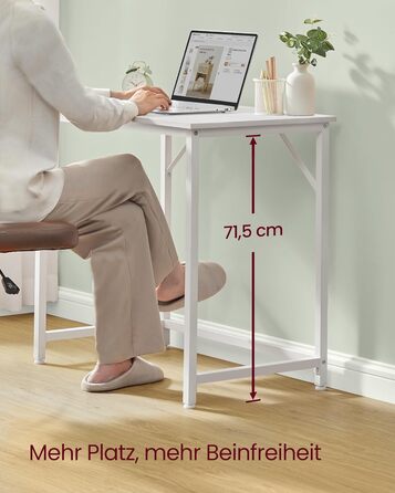 Стіл VASAGLE, комп&39ютерний стіл, офісний стіл, 80 x 50 x 76 см, для кабінету, спальні, вітальні, кленовий білий-хмарно білий LWD038W44V1 80 x 50 см кленовий білий хмарно білий