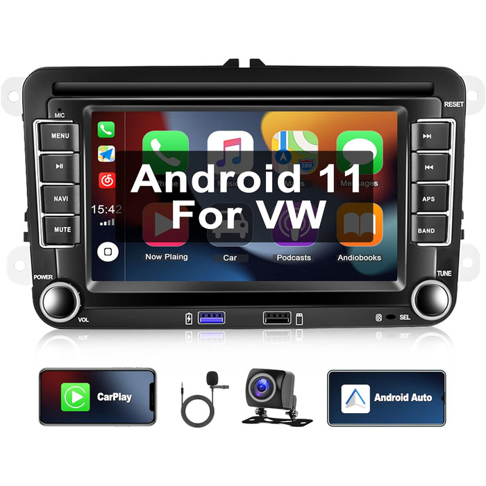 І Android Автомобільна стереосистема для VW Golf 5 Golf 6 Skoda Polo Passat Tiguan Altea від 05/2004 з GPS / WiFi / Bluetooth / FM / RDS / HiFi / USB P3 1 16 Gcarplay, 11 Wireless Carplay