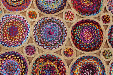 Килимок CASAVANI Cape Code Collection - 10,2 x 30,5 см, різнокольоровий, бавовна та джут чінді, геометричний килим кілім, для прим