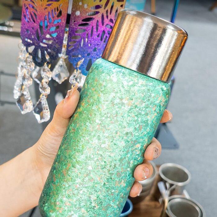 Надлегка 450-мілілітрова двостінна ізольована пляшка для чаю для кемпінгу та походів, титановий сплав, сірий колір