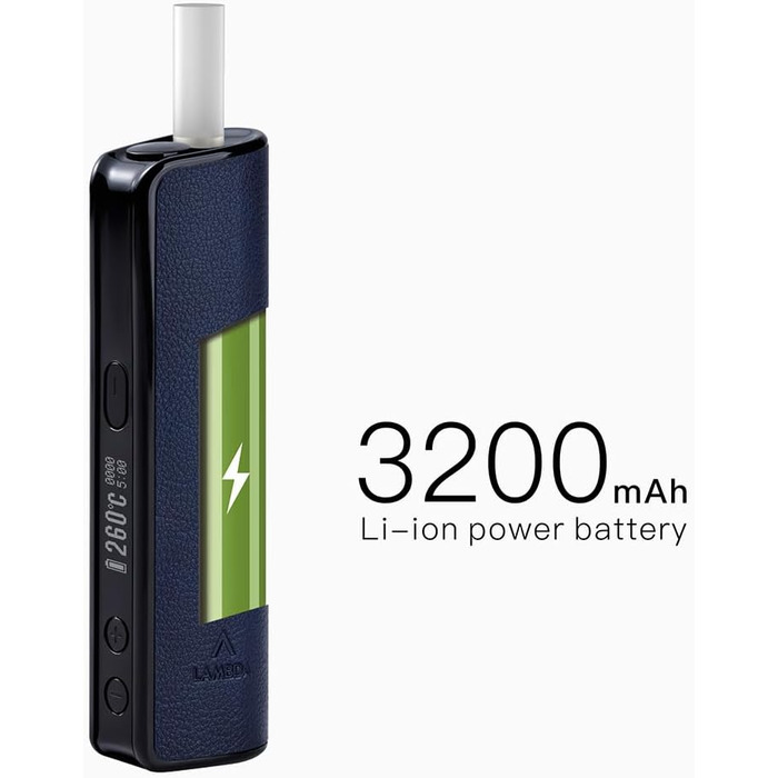 Пристрій без нагрівання, безконтактний електромагнітний індукційний нагрівач, OLED 3200 мАг, регульований час і температура нагрівання, не потребує очищення (темно-синій), 10 HNB