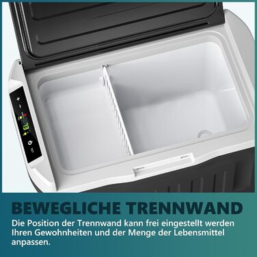 Компресорний холодильник EUHOMY 21 л -2020, 12 В автомобільний холодильник, портативна морозильна камера 12/24 В постійного струму 220-240 В змінного струму, з керуванням за допомогою застосунку для кемпінгу, подорожей, вантажівки, дому