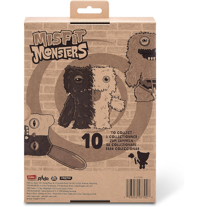 Мяка іграшка Fuggler Misfit Monsters 23 см, Серія 1 від ZURU (Граф Андеру Макгу та Грін Грін - зелений та ліловий з довгим кучерявим хутром)