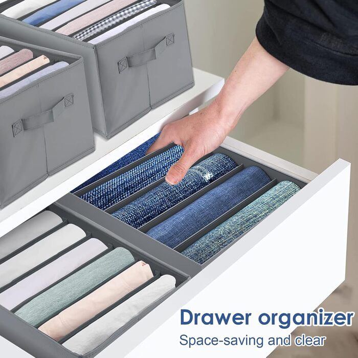 Органайзер для одягу 3 шт. и, шухляда-органайзер 7 відділень, система органайзерів для одягу складна, шухляда-органайзер для сороч