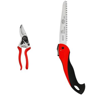 Професійні садові ножиці FELCO 8 з двостороннім лезом 25 мм для правшів зі складною пилкою FELCO 600