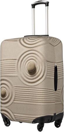 Чохол для валізи з еластичною тканиною та унікальним принтом Хвилі, захисний від подряпин та пилу, чорний, розмір 80