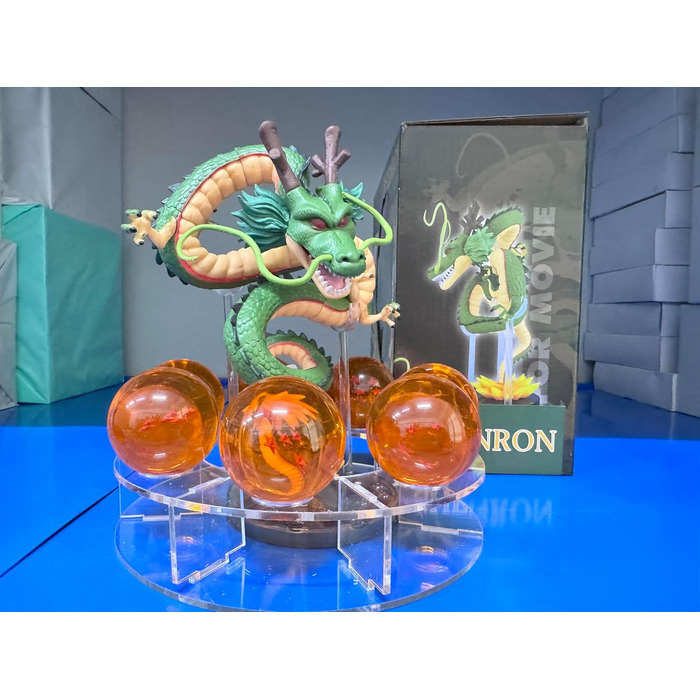ЧИТАЙТЕ Набір фігурок ПВХ Shenron з кришталевої кулі ShenLong Ball Аніме-фігурка з 7 кульок 4,2 см і підставкою