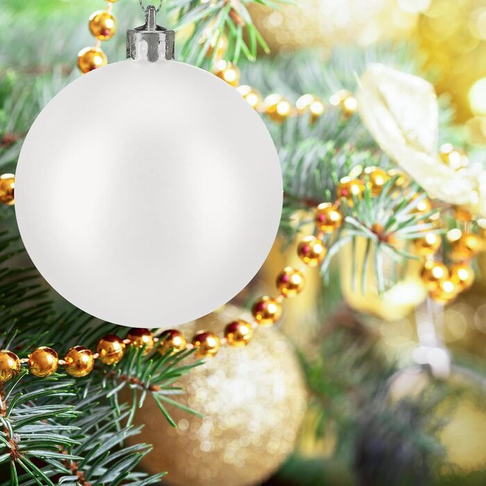Різдвяні кульки набір із 76 шт білі Relaxdays