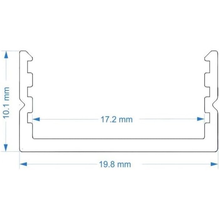 Світлодіодний профіль AUFBAU-17 плоский чорний для світлодіодних стрічок, світлодіодних стрічок до 17 мм з кришкою (2м чорний, кришка чорний) 2м чорна кришка чорна, 2m