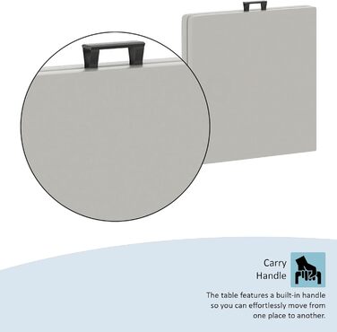 Складаний стіл Home Vida, 1,2 м, міцний, надзвичайно надійний, для кемпінгу, фуршету, весілля, ринку, саду, вечірки, багажника автомобіля, пікніка, для використання в приміщенні та на вулиці, складаний, білий 122 см