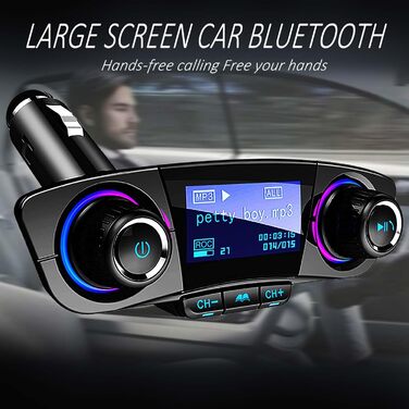 Передавач Bluetooth Автомобільний MP3-плеєр Бездротовий радіоадаптер гучного зв'язку з подвійним USB-U-диском, TF-картою, AUX-вхідним виходом