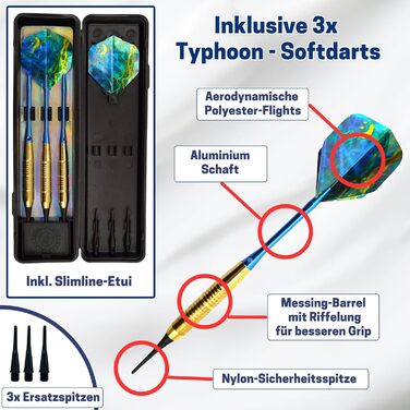 Найкращий спортивний електронний дартс Coventry - 27 ігор зі 159 варіаціями, до 16 гравців, 12 дротиків та запасні наконечники, світлодіодний дисплей, звуковий ефект, білий павук із тайфуном - м&39які дартс, 3 шт.