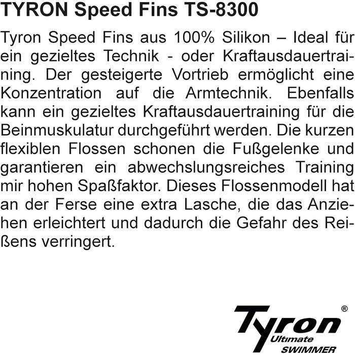 Ласти Tyron Speed Fins TS-8300 Короткі ласти для плавання для дітей та дорослих Тренувальні ласти для плавання 100 силікон, темно-синій, розміри 45-47
