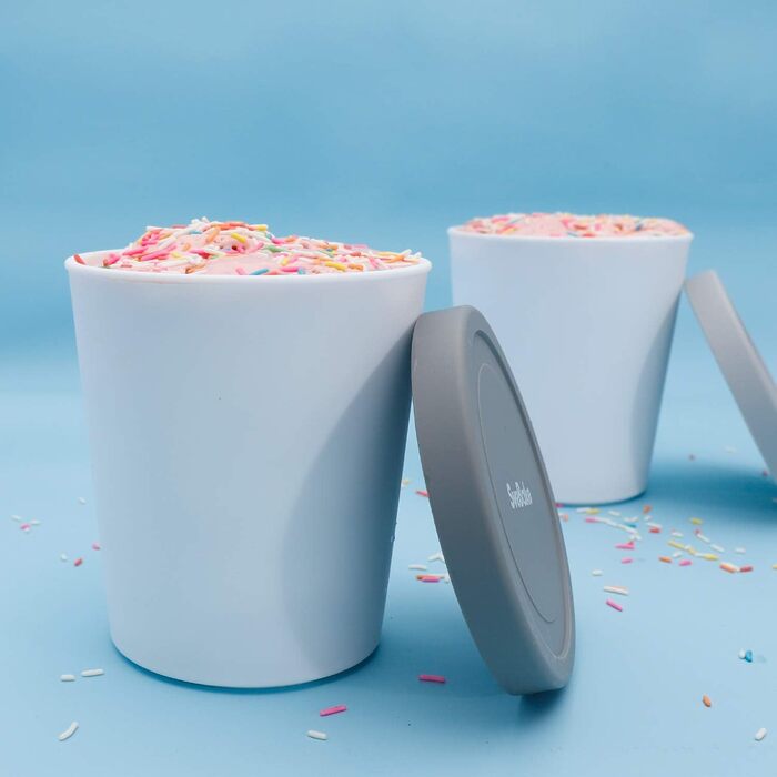 Контейнери для морозива 1 л - набір з 2 предметів, формочки для льоду з силіконовими кришками, контейнери для домашнього морозива 2 шт.-1 л