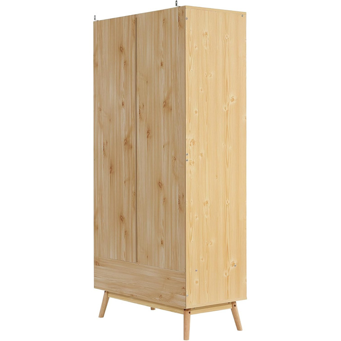 Шафа Moimhear з рейкою для вішалок, 2-дверна шафа, спальня, сітка з ротанга, вітальня, з нижньою відкидною кришкою, ДСП ПЕ ротанг, натуральний колір