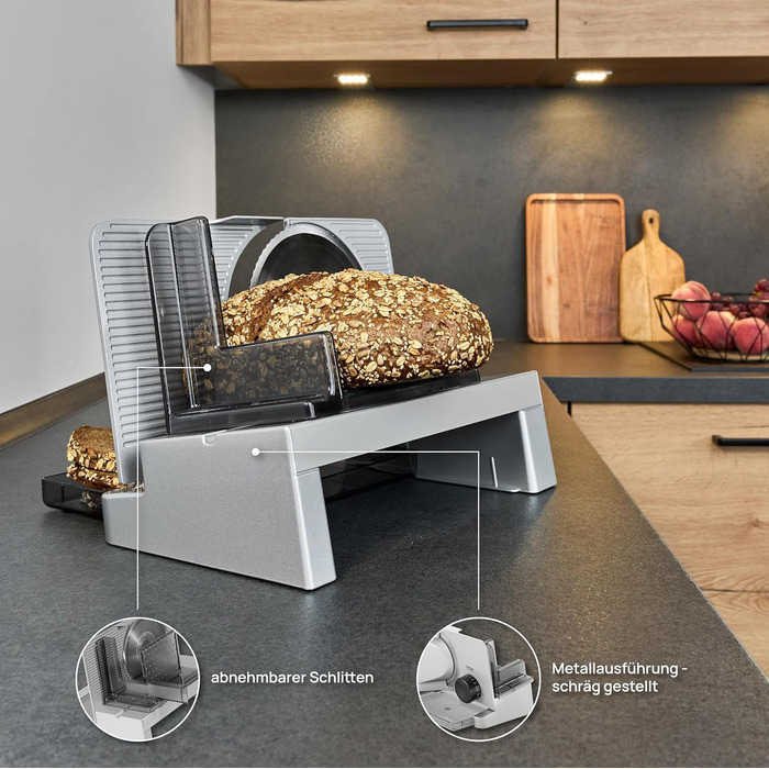 Електричний металевий слайсер і слайсер з ЕКО мотором, виробництво Німеччина, срібло, 16 Duo Plus