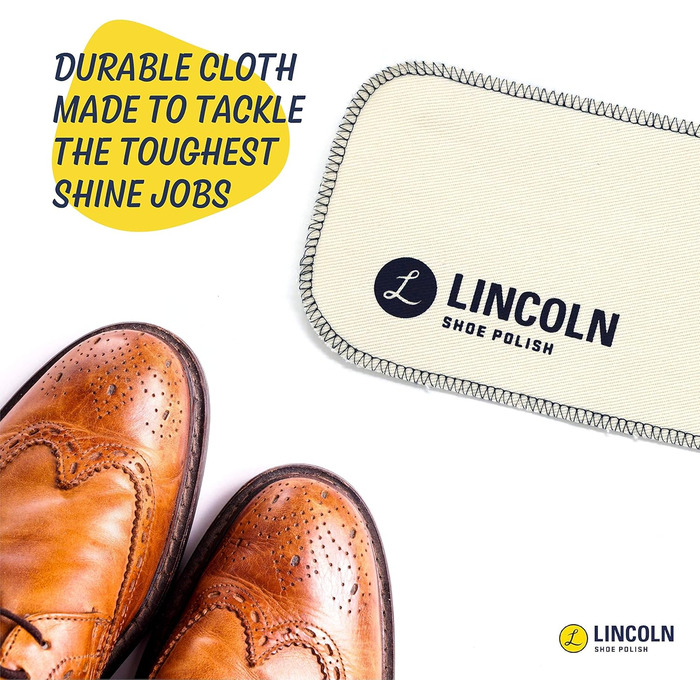 Полірувальна тканина для взуття Lincoln Shoe Professional Shine & Polish Бавовняна фланелева полірувальна тканина преміум-класу 'Snap Cloth для класичного глянцевого блиску (3 x 12,7 x 50,8 см)