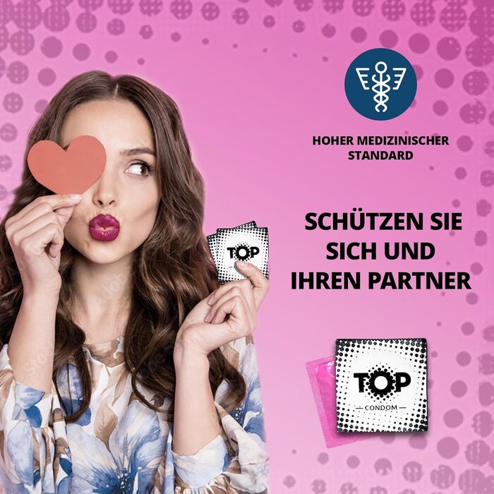 Презервативи TOP Ribbed & Dotted, рельєфні, 53 мм, 40 шт