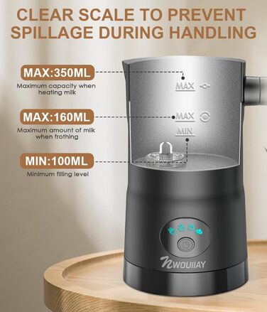 Вт піноутворювач для молока електричний 4 в 1 Автоматичний піноутворювач для підігріву молока з антипригарним покриттям Автоматичн