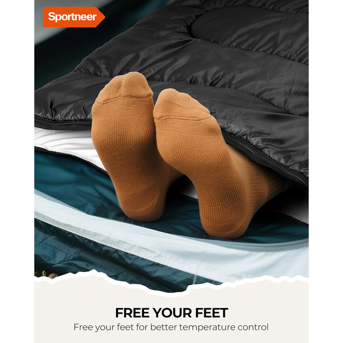 Спальний мішок для кемпінгу та походів, легкий портативний спальний мішок-ковдра для кемпінгу та походів, 220x80 см, чорний