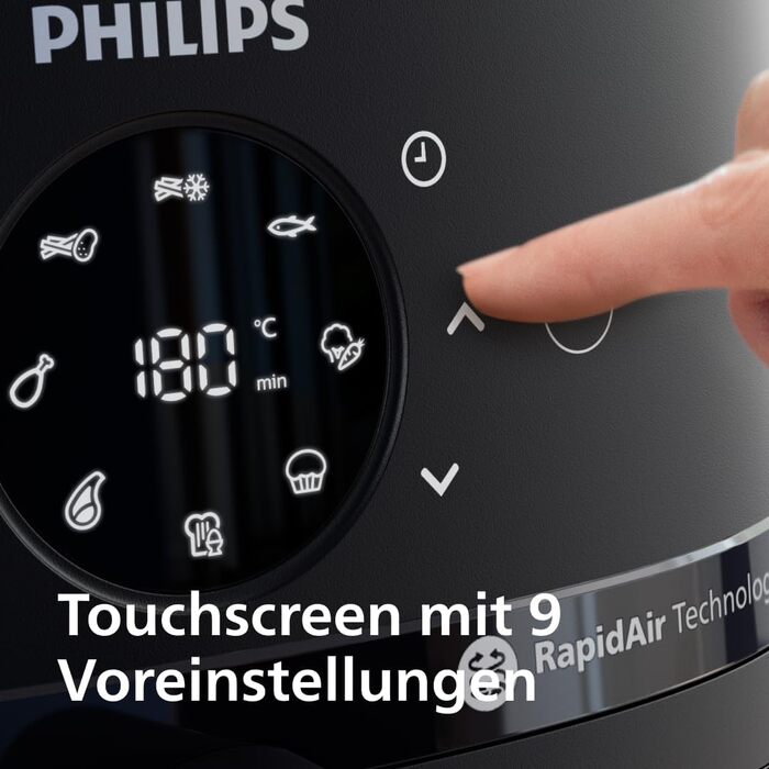 Аерофритюрниця Philips Airfryer серії 2000, чорна, 6.2 л, одна чаша, Gen 2