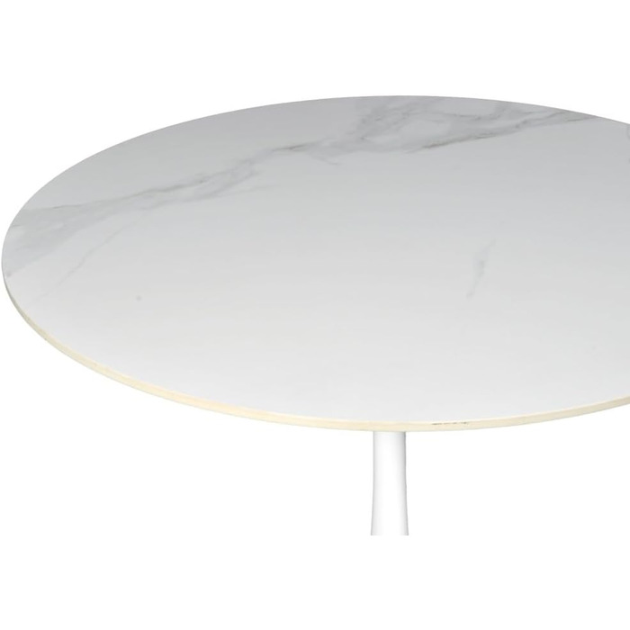 Обідній стіл WEBER INDUSTRIES ISA, круглий, з каменю, 4/5 осіб, діаметр 100 см, білий