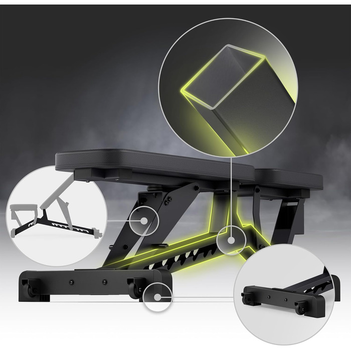 Регульована лава ZIPRO Pumpiron, лава для штанги з вантажопідйомністю 350 кг, фітнес-лава з 8-позиційною регульованою спинкою, 3-позиційне регульоване сидіння, тренувальна лава для дому або спортзалу, лава для сидячих пресів