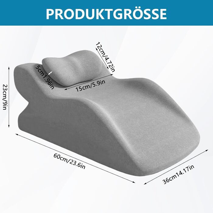 Подушка для підняття ніг Kottwca, клиноподібна подушка з піни з ефектом пам&39яті, ергономічна подушка для ніг, ортопедична клиноподібна подушка для ліжок, диванів, сидіння, сну, читання та відпочинку