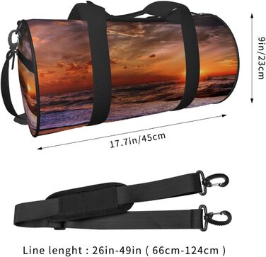 Спортивна сумка, дорожня сумка, пляжна сумка, принт Схід сонця, сумка на нічліг, чорна, універсальний розмір, сумка для подорожей