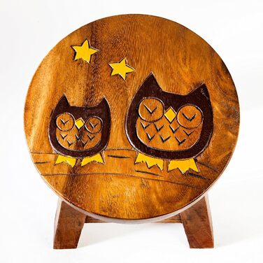 Дитячий стілець, табурет, дитячий стілець з масиву дерева з тваринним мотивом сови, висота сидіння 25 см для нашої дитячої групи с