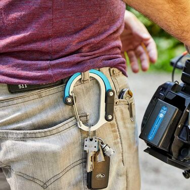 Карабін Gear AID HEROCLIP для спорядження та гачка (середній) для кемпінгу, походів та організації гаража, розмір M, чорний