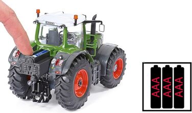 Радіокерований трактор Fendt 939, масштаб 132, з пультом дистанційного керування, метал/пластик, зелений колір, працює від батарейок, сумісний з причіпним обладнанням, 6880