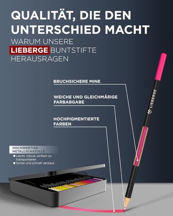 Набір кольорових олівців преміум-класу в металевій коробці 72 кольори Високопігментовані кольорові олівці Стійкі до розривів, плавне нанесення кольору Розмальовки для дорослих, дітей та художників (металева коробка)