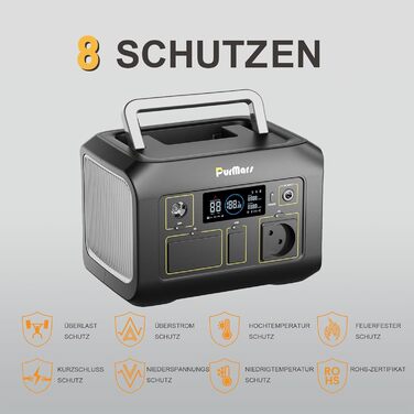 Портативна сонячна електростанція потужністю 300 Вт (макс. 500 Вт) з вихідною напругою 230 В чистої синусоїди змінного струму та акумулятором LiFePO4, підходить для кемпінгу на свіжому повітрі, подорожей та надзвичайних ситуацій. P300E