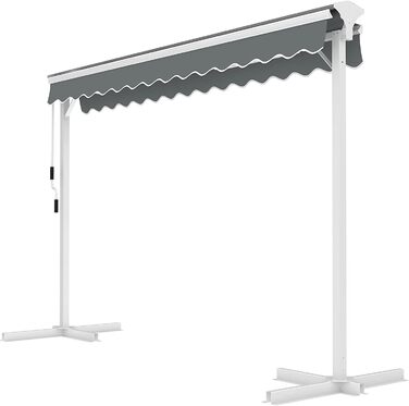Окремостояча маркіз METRO Professional з ручкою, алюміній/поліестер, 3,5 x 3 м, сріблястий
