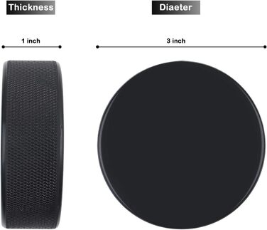 Хокейні шайби, 50 шт. , офіційний регламент, для тренувань та класичного тренінгу, діаметр 7,6 см, товщина 2,5 см, 170 г, чорні 7,6 см