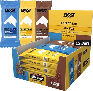 Енергетичні батончики EVRST Mix Box Енергетичний гель 16 білка (12 рідких батончиків x55 г) Веганський Магній