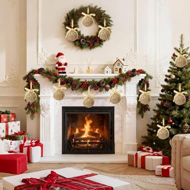 Набір різдвяних кульок блискучі 16 шт золоті Lergas