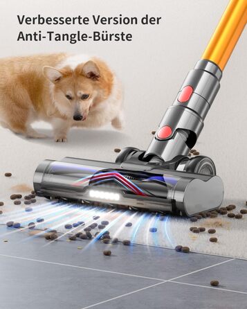 Акумуляторний пилосос GOLDEGGS 45000 Па/550 Вт, акумуляторний пилосос до 60 хвилин роботи, акумуляторний пилосос з розумним сенсор