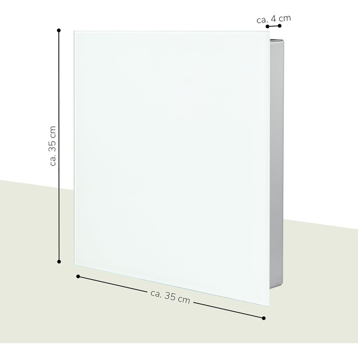Скринька для ключів Bremermann XL зі скляною передньою частиною, з можливістю запису, 13 гачків, 6 магнітів, 1 маркер, 1 тримач для маркера, металевий корпус, порошкове покриття сірого (білого) кольору