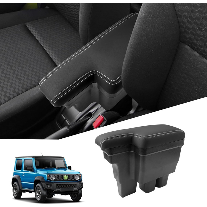 Сумісний з Suzuki Jimny JB64 JB74 2019-2024 Коробка для зберігання на центральній консолі, Органайзер Jimny Armrest Центральний підлокітник Бардачок Arm Elbow Support Відсік для зберігання Jimny Аксесуари