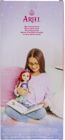 Лялька Дісней Принцеса Аріель 35 см, світловідбиваючі блискітки, рухливі суглоби, знімний наряд, туфлі, діадема, довге руде волосс