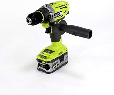 Акумуляторний ударний дриль-шуруповерт Ryobi (18 В, функція ударного свердління, 2 акумуляторні батареї 2,0 і 5,0 Ач, швидкозатиск