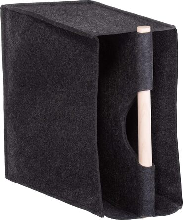 Стійка для газет Brandsseller Felt з дерев&39яною ручкою, приблизно 31 x 30 x 18 см, кошик/кишеня для газет - Читання - це як мріяти з відкритими очима - Антрацит